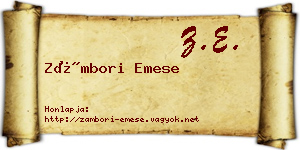 Zámbori Emese névjegykártya
